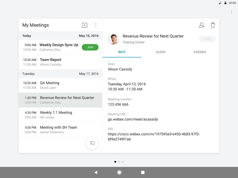 Cisco Webex Meetings Screenshot